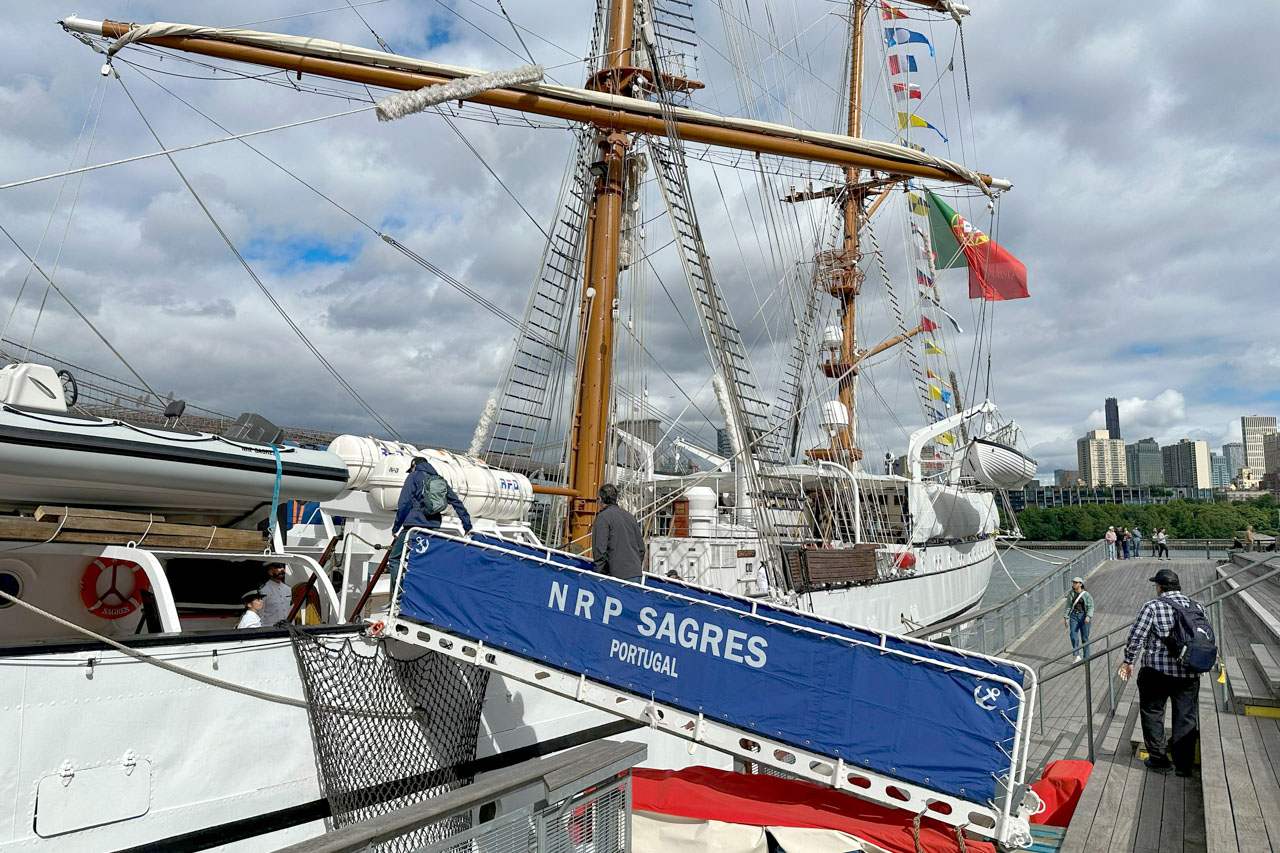 Navio-Escola Sagres nas comemorações dos 250 anos da independância dos EUA